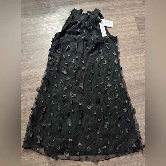 Mini Dress Chic color Black Floral Halter VIMPUNEC Size S - Picture 4 of 14